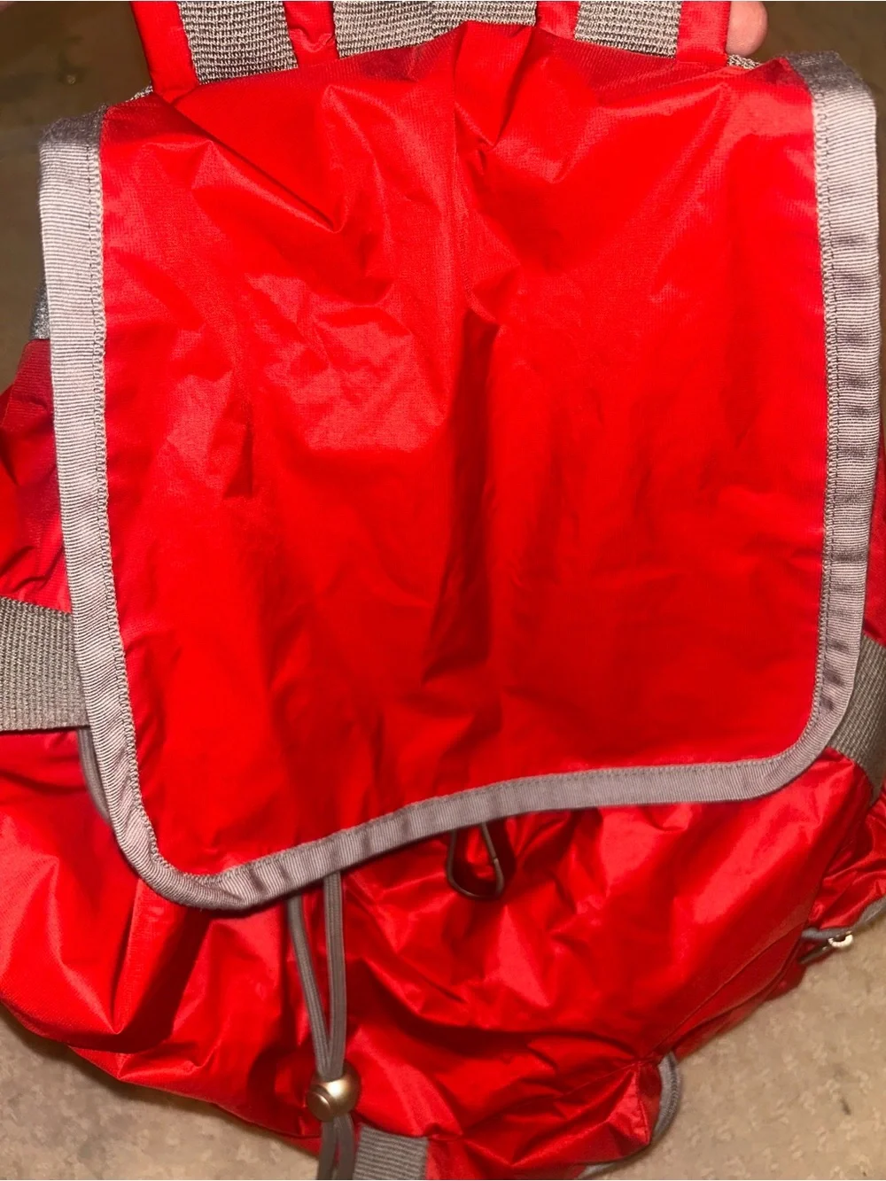 Lesportsac Voyager Red Backpack with Gray Trim